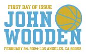 John Wooden cancel in color, USPS