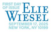 Elie Wiesel Stamp cancel, USPS