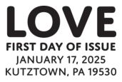 USPS, Love cancel in black and white Love Stamp, USPS