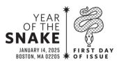 USPS, Lunar New Year - Year of the Snake cancel in black and white Lunar New Year - Year of the Snake Stamp, USPS