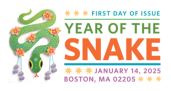 USPS, Lunar New Year - Year of the Snake cancel Lunar New Year - Year of the Snake Stamp, USPS