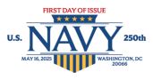 USPS, U. S. Navy 250th cancel U. S. Navy 250th Stamp, USPS