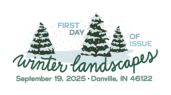 Winter Landscapes Stamps cancel, USPS