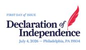 Declaration of Independence stamp cancel, USPS