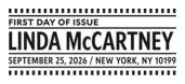 Linda McCartney stamp cancel, USPS