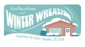Winter Wreath stamp cancel, USPS