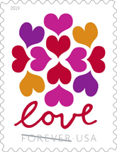 USPS Hearts Blossom Stamp, Love Stamp 2019