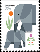 USPS - Elephants Forever Stamp, 2022