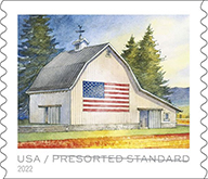 USPS - Flags on Barns Presort Standard Rate Stamps, 2022