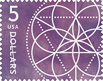 USPS - Floral Geometry $5.00 Rate Stamp, 2022
