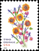 USPS - Sunflower Bouquet Stamp, 2022