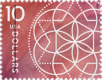 USPS $10 Floral Geometry Stamp, 2023