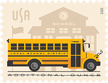 USPS - School Bus Additional Ounce Stamp, 2023