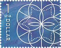 USPS - One Dollar Floral Geometry Stamp, 2023
