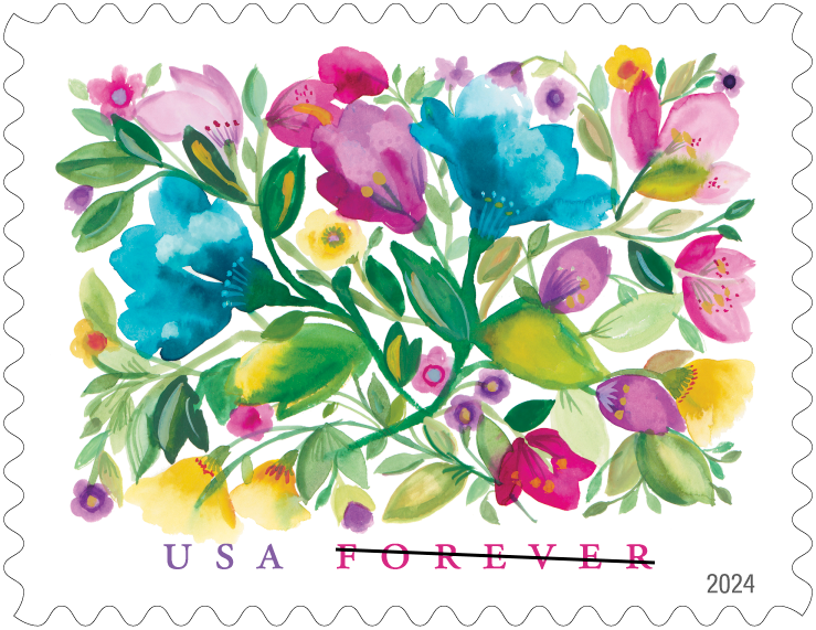 Tulip Blossoms USPS Forever Postage Stamp 2 Books of 20 US First Class  Postal Flower Spring Wedding Holiday Celebrate Announcement Party (40  Stamps)