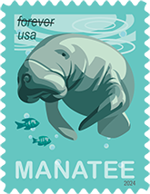 USPS - Save Manatees Forever Stamp, 2024